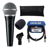 Microfone Shure Pga48-lc Original +espuma +cabo Xlr Xlr Kit