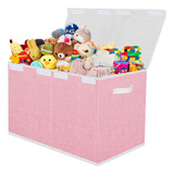 Caja Plegable Organizadora Para Juguetes Rosa 62 X 33 X 41 C