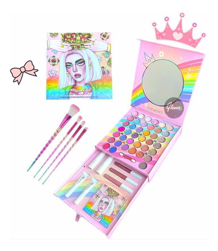 Maleta De Maquillaje Infantil The Queen + Set De Brochas