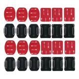 Pack 12 Bases Monturas Adhesiva Curva Y Plana Para Gopro 