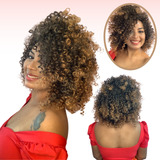 Peruca Wig Cacheada Afro Curta 45 Cm - Uso Diário + Brinde