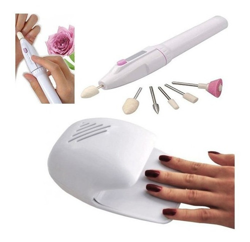 Kit Manicura Para Uñas Lampara Secadora Uñas + Torno Uñas