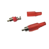 Combo 10 Fichas Rca Macho Plásticas Color Rojo