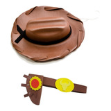 Kit Pet Woody Cowboy Chapéu E Cinto Para Cachorros 