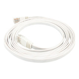 Patch Cord Flexível Cabo Flat Rj45 Giga Lan Cat6 2,5m Branco