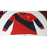 Huracán Remera Media Estación Marca Meister Roja Y Negra M