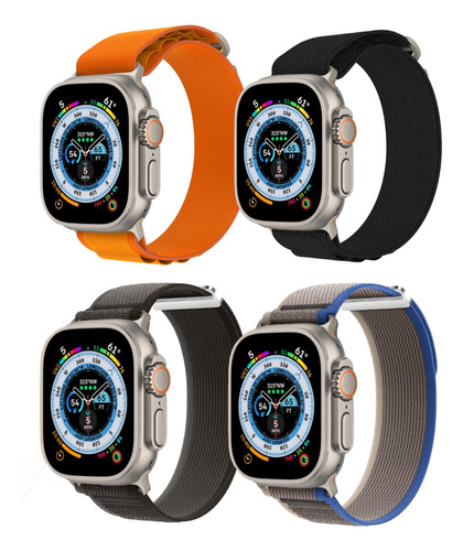 Correas Para Apple Watch Ultra 4pck Silicón 8/7/6/5/4/3/2/1