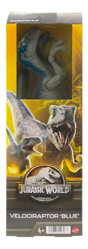 Figura Jurassic World Velociraptor Blue 30 Cm Mattel