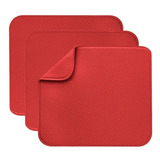 Set De 3 Mat Secador Secaplatos Microfibra Rojo