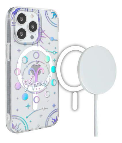 Funda Para iPhone Magsafe Signo Zodiaco Aries Mujer