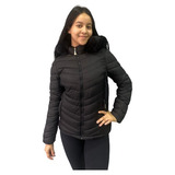 Jaqueta Moda Puffer Em Poliamida Com Capuz Estilo Feminina 