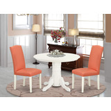 East West Furniture Shen3-lwh-78 - Juego De Comedor De 3 Pi.