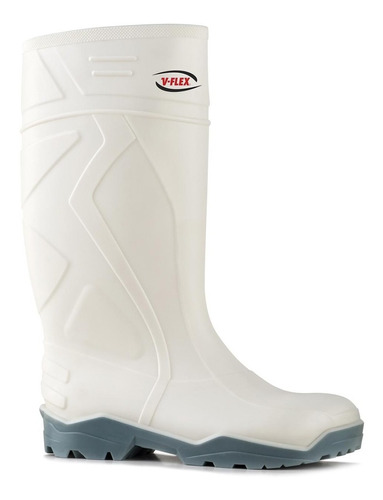 Bota De Agua Pvc V Flex 923 Blanca Puntera De Acero