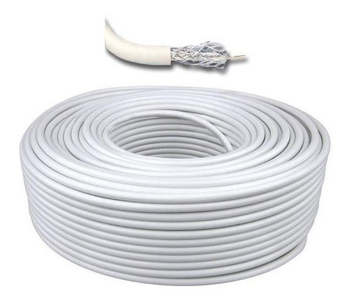 Cable Coaxil Rg6 Color Blanco 2 Rollo 152 Mts. C/u