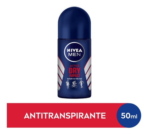 Desodorante Antitranspirante Men Roll On Active Dry Impact 50ml Nivea