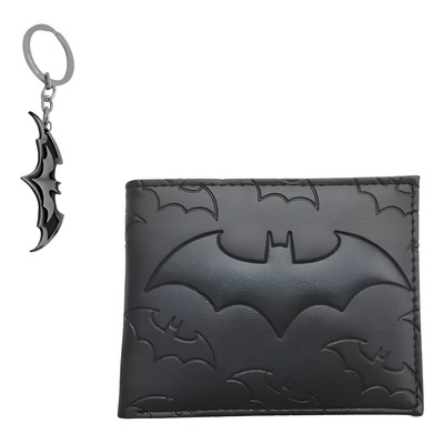 Cartera De Batman Gran Capacidad De Múltiples Compartimentos Color Negro | Meses sin interés