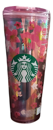 Vaso Starbucks Acrilico Venti Tapa To Go Blossom Flores