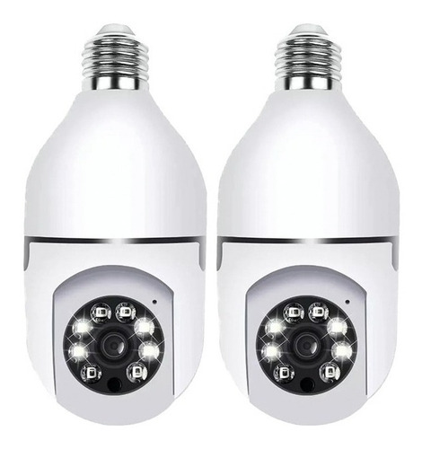 Combo X2 Camaras Wifi Bombillo Ptzfull Hd Seguridad 24/7