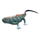 Animal De Pvc Répteis 23cm Lagarto Verde Miniatura  Borracha