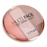 Paleta Em Trio, Blush Iluminador Contorno Multi Face  Vivai