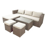 Set Juego Living Sillon Jardin Simil Ratan Exterior 