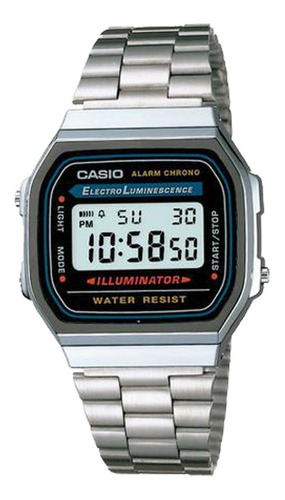 Relógio Casio Digital Unissex Prata A168wa-1df