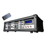 Consola Potenciada Usb Bt 150w Rms 4 Ch Mixer Amplificador