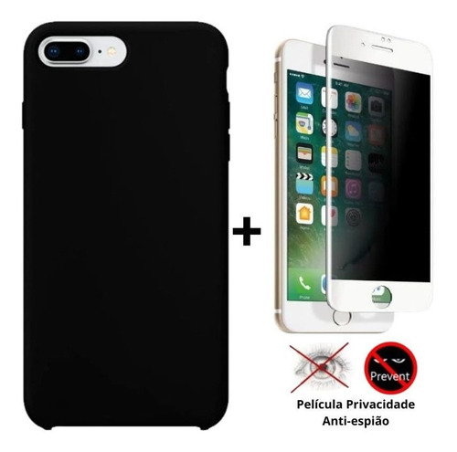 Capinha+ Pel. Privacidade 3d Compatível iPhone 7 Plus/8 Plus