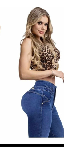 Jeans Mujer Colombiano Levantapompas Detalle Tobillo