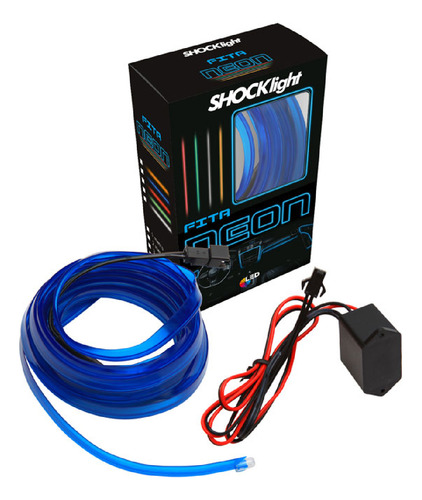 Fita Neon Azul 5m - Interna Automotiva - Shocklight