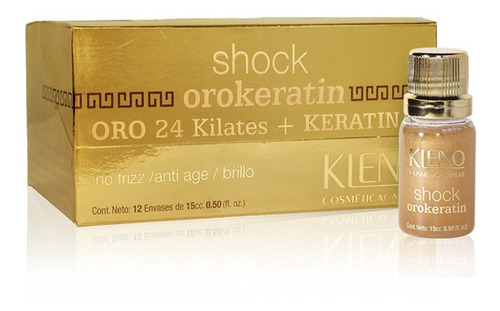 Ampolla Kleno Shock Oro Keratin Egyptian Gold 24k X 12 Local