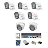 Kit Dvr 08 Canais Hikvision / 07 Cameras Colorvu / Acess.