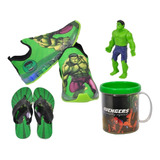 Kit Tênis Infantil Led Hulk Luzinha + Boneco Caneca Chinelo