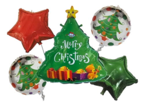 Set 5pcs Globos De Navidad Y Año Nuevo