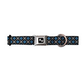 Buckle-down Seatbelt Buckle Dog Collar - Argyle Black/gray/t