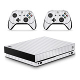 Skin Autoadherible Para Xbox One X Fibra Carbono Blanco