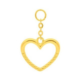 Dije Charm De Corazón Oro Amarillo 14k Con Zirconios (1 Pza)