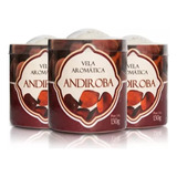 Kit 3 Velas Aromáticas Decorativas Atacado 130g 72hs Fragrância Andiroba