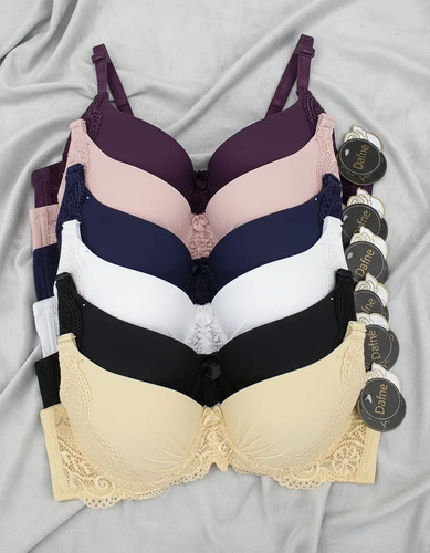Paquete 6 Brasieres Para Dama Con Encaje Espalda 3 Broches | Envío gratis