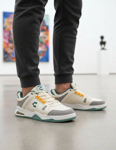 Tenis Charly Urbano Beige Gris Cómodos Válvula Originales, Versátil Casual