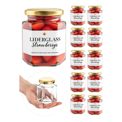 Frasco Miel Vidrio Cristal 250 Ml Pack 12 Recuerdo | MercadoLibre