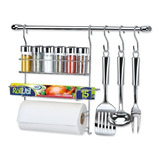 Kit Cozinha Suspensa Cook Home 17 Porta Utensílios De Parede