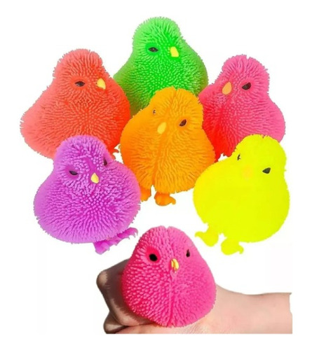 Squishy Pollitos Luz Led 6 Piezas Para Piñata