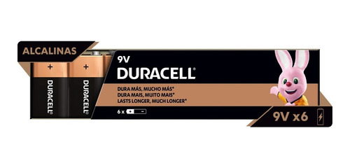 Pila 9v Duracell Alcalina 6 Baterías Cuadrada Economica