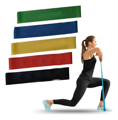 Kit 5 Faixas Exercícios Pernas Pés Pilates Yoga Fisioterapia
