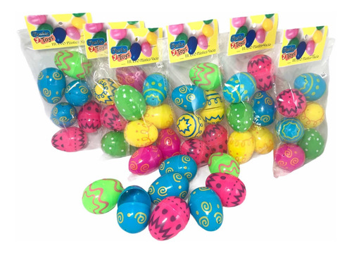 36 Huevos Cascarones Decorados Plastico Pascua Fiesta Es