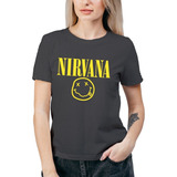 Polera Mujer Nirvana Música Grunge Algodón Orgánico Mus5