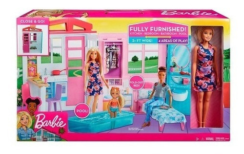 Barbie Casa De Muñecas Mundo Magico Color Rosa