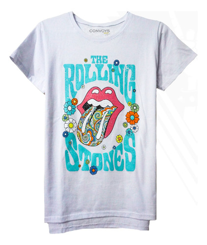 Remera Rolling Stones Spring C/glitter - Mujer Convoys Rock