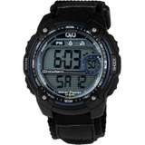 Reloj Pulsera Q&q M075j004y De Cuerpo Color Negro, Para Hombre, Fondo Negro Color Negro, Bisel Color Negro